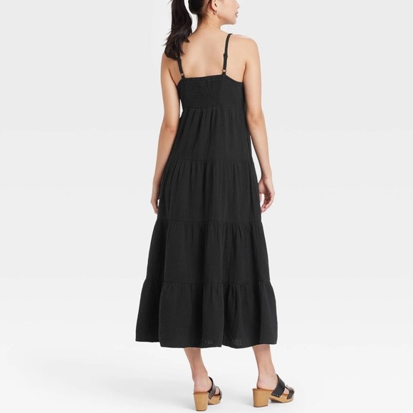 (XS)- Universal Thread Sleeveless Button-front Tiered Dress - Picture 2 of 8